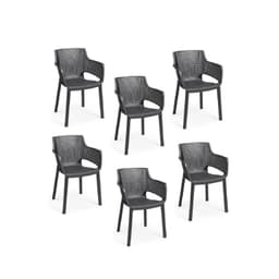 Set De 6 Sillas Terraza Plastico Elisa Grafito GRAFITO