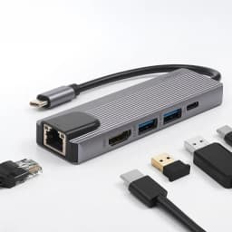 Hub Adaptador Usb Tipo C 5 En 1 1000 Mbps Mac Windows