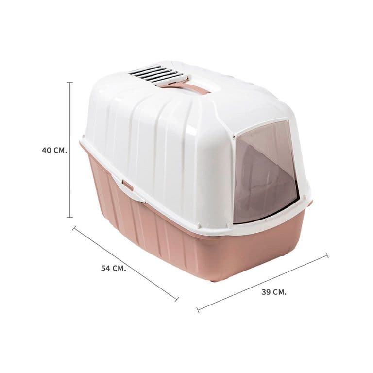 Arenero Gato Komoda con Filtro Carbon y Pala Rosa Opaco