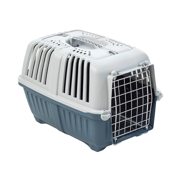 Jaula Transporte Mascotas Pratiko Metal 3 Azul Opaco
