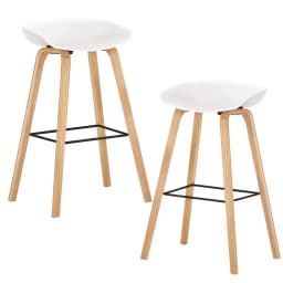 Pack 2 Taburetes Bar Nordico Viggo 75 cm- Exterior Blanco Blanco PACK2TSBVIGGOBLANCO
