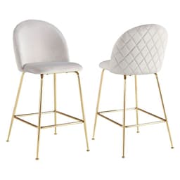 Pack 2 Taburetes Maya Velvet Beige 66 cm - Estilo Elegante y Comodo Beige PACKTABURMAYAVELTBEIGE