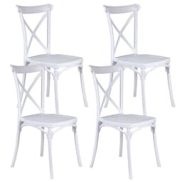 Pack 4 Silla Crossback Blanca - Ideal Terraza y Interior Blanco PACKSILLACROSSBACKBLANCO