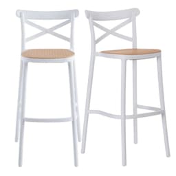 Pack 2 Taburetes Bar & Terraza Valentino 75 cm - Blanco - Exterior