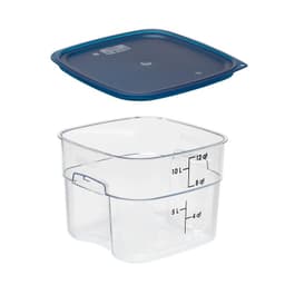 RECIPIENTE GRADUADO CUADRADO POLICARBONATO 12 LTS CON TAPA AZUL