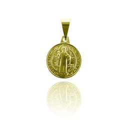 Colgante Medalla San Benito 12mm Enchapado Oro 18K Dorado TALLA UNICA