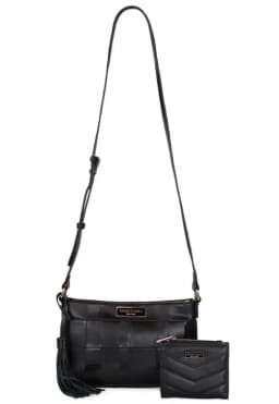 Cartera Eyton y billetera Abella black Negro TALLA UNICA