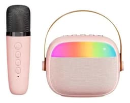 Mini Parlante Karaoke Infantil Microfono Portatil Recargable Rosa - Rosa