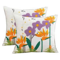 2 Fundas Bordado Flor del Pajaro