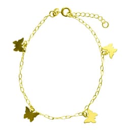 Pulsera 4 Mariposas Enchapada Oro 18K Dorado TALLA UNICA