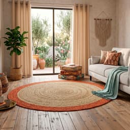 Alfombra Yute Red. Cancun 150X150 Naranjo