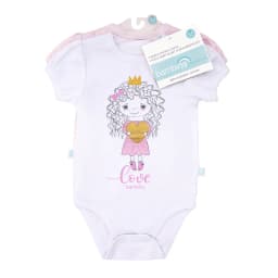 Set 2 Bodys Manga Corta Rosado Princesa Nina 3 - 6 Meses Rosa 3-6 MESES