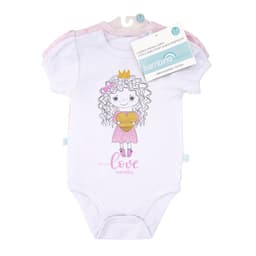 Set 2 Bodys Manga Corta Rosado Princesa Nina 12 - 18 Meses Rosa 12-18 MESES