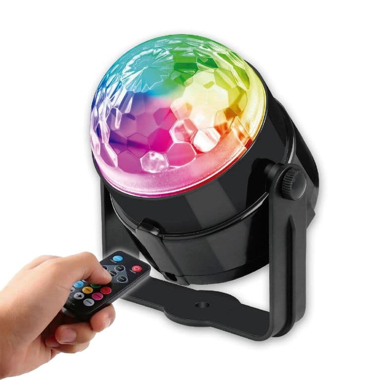 Luz Bola Led Giratoria Fiesta Multicolor Con Control - SC