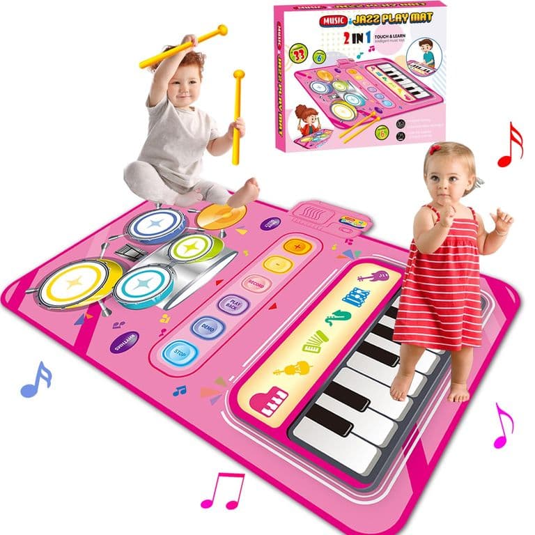 Alfombra De Bateria De Piano Musical 2 En 1 Para Nina ROSA