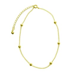Tobillera 6 Bolitas Enchapado Oro 18K Dorado TALLA UNICA