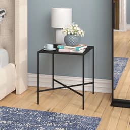 Mesa Lateral Auxiliar Metalica Negra Voru 51x51x56 Hecho a Mano