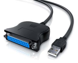 Cable Adaptador Usb A Puerto Paralelo Impresora Db25 Hembra - Negro