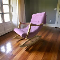 Silla Mecedora con Apoya Brazo Rosado Lino