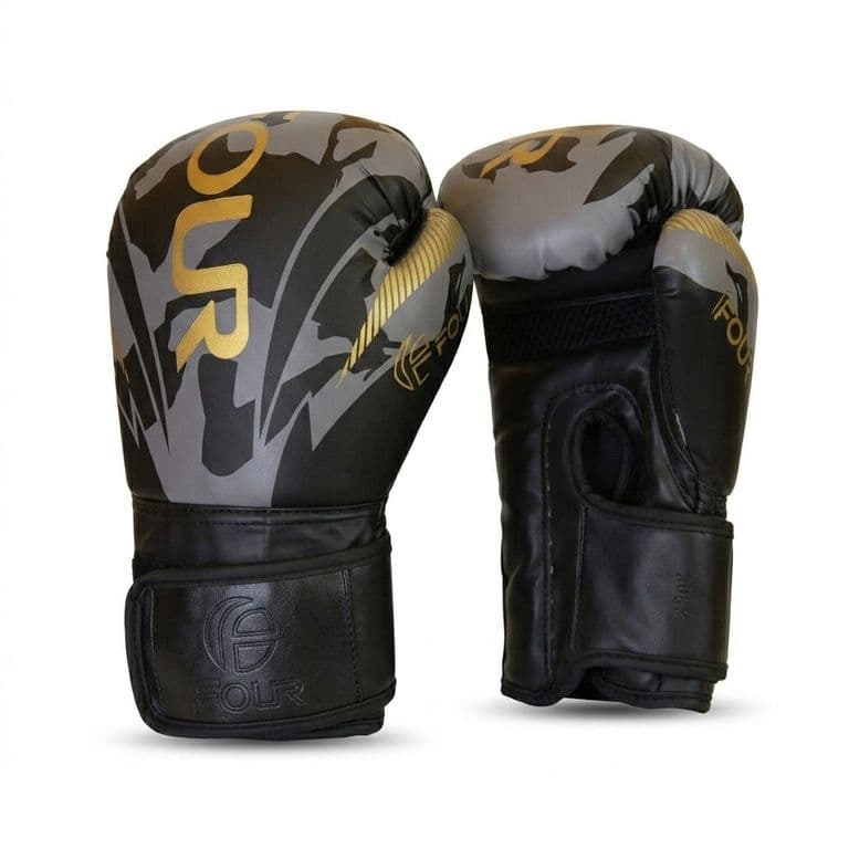 Guantes De Boxeo 10 Oz Negro Dorado - Negro - 10