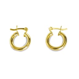 Aros Rocio Argolla Tubo 16mm Enchapado Oro 18K Dorado TALLA UNICA