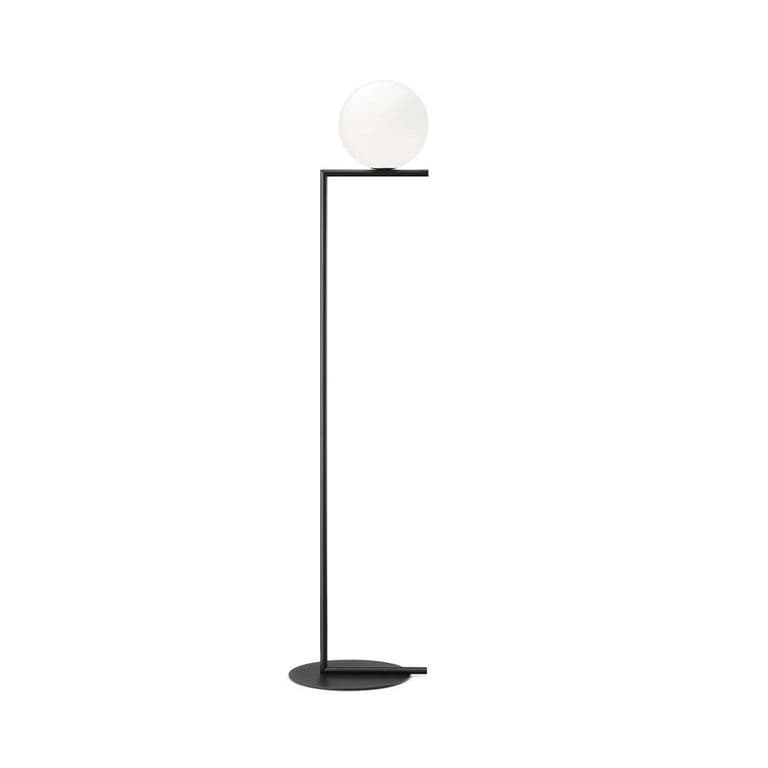 LAMPARA DE PIE BERGEN OPAL NEGRO