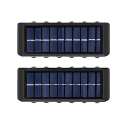 Pack X 2 Lampara Solar 12 Led Exterior Aplique De Muro