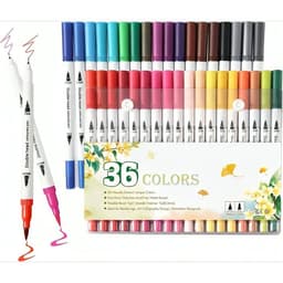 36 Marcadores De Doble Punta Tipo Pincel Colores