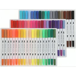 60 Marcadores De Doble Punta Tipo Pincel Colores