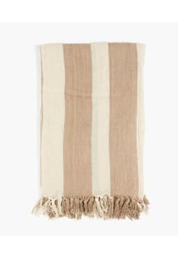 Manta Algodon Textura Lineas Beige