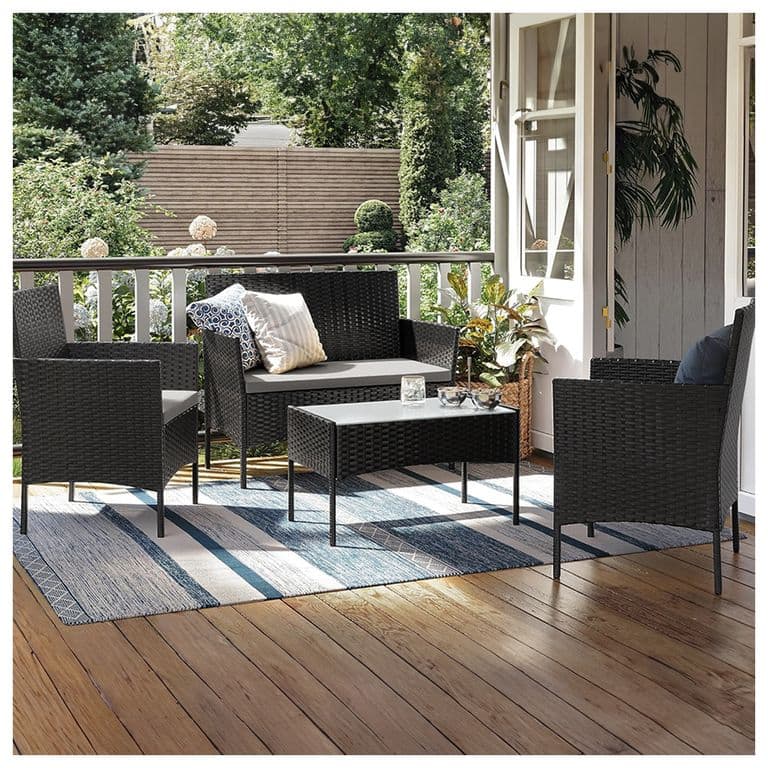 Set Terraza 4 Piezas Positano Eco Negro