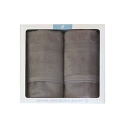 Set 2 Toallas de bano 550gr 70x140 cm Gris