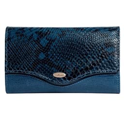 Billetera Mujer Mod. Chiara Cuero Natural Azul ...