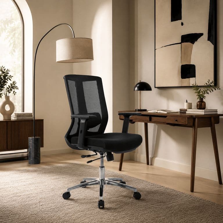 Silla de Escritorio Ajustable Gerente Sendai Cromada