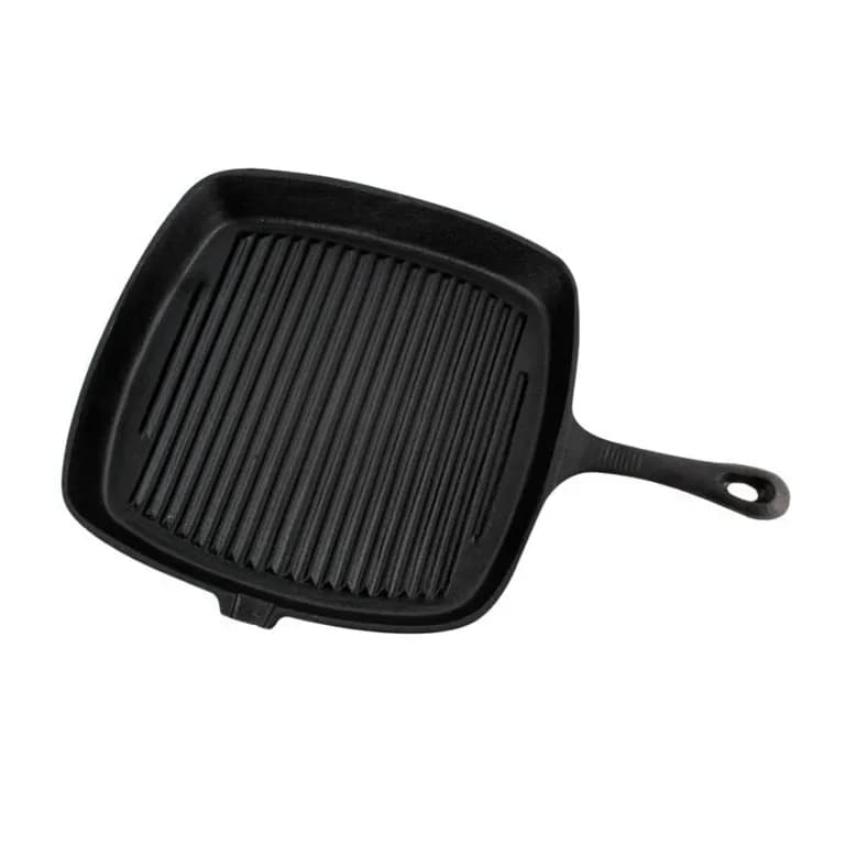 Sarten Grill Cuadrado Fierro Fundido 23cm Negro Lugano.