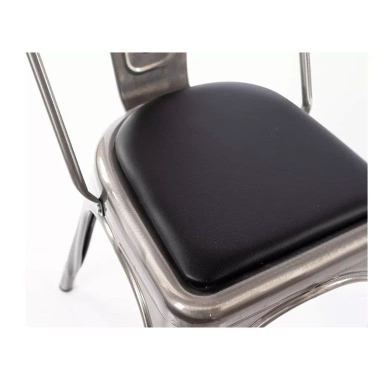 Pack 4 Cojines Magneticos Para Sillas Tolix/ Ecocuero- Negro