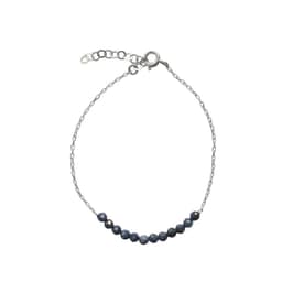 Pulsera Lapislazuli Bolita Facetada 3mm Plata Fina 925 Plateado TALLA UNICA