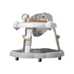 Andador Plegable Ajustable con Juguete Pisador y Musica Gris