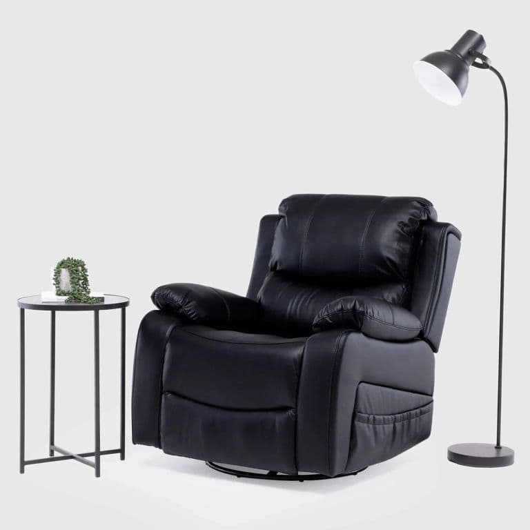 BERGER RECLINABLE PRO BLACK CON VIBROMASAJE 8 PUNTOS + CONTROL REMOTO + CALEFACCION + MECEDOR