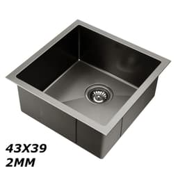 Lavaplatos Dekora Negro 43X39 Cm 2Mm Para Empotrar Sobre O Bajo Cubierta.