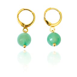 Aros Argolla Jade 8mm Enchapado Oro 18K Jade TALLA UNICA
