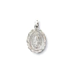 Colgante Medalla Virgen De Guadalupe Blonda Plata Fina 925 Plateado TALLA UNICA
