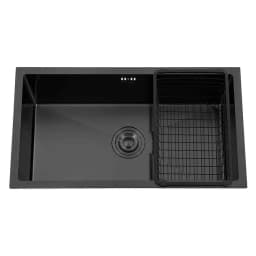 Lavaplatos Deluxe Dekora 71X40 Negro Empotrar Sobre O Bajo Cubierta