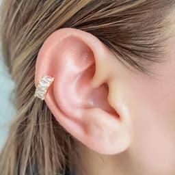 Aro Erica Bidu Circon Enchapado Oro 18K Dorado TALLA UNICA