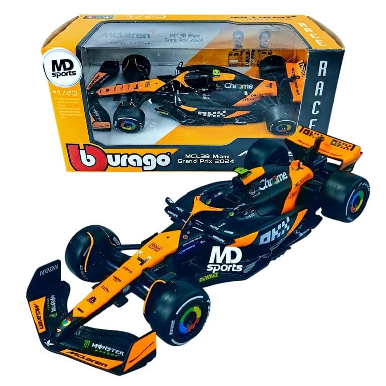Auto F1 Mclaren Mcl38 GP Miami 2024 #4 Norris Caja Norm 1:43