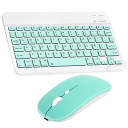 Combo Teclado Mouse Bluetooth Espanol Con N Recargable Turquesa