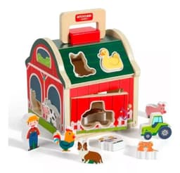 Juguete Encaje Granja Animales De Madera Didactico Ninos