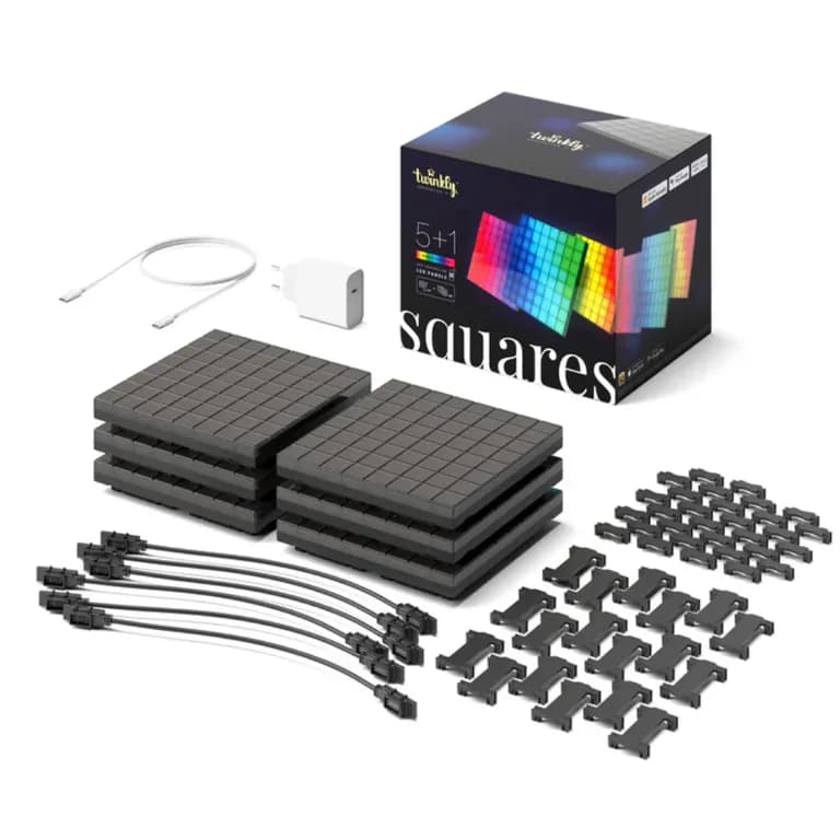 KIT STARTER PANELES 1X5 LED RGB SQUARES TWQ064STW-07-BEU