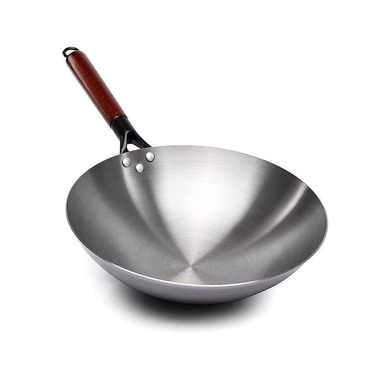 WOK DE HIERRO CONCAVO CON MANGO 40 CMS.