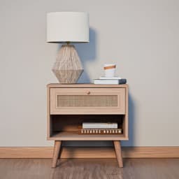 Velador con Rattan Top Living Jakarta con Cajon y Estante